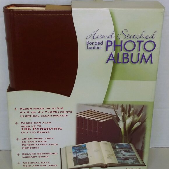 Photo Album Bonded Leather Hand Stitched By Rembrandt Brown Up To 318 4x6 Prints - Picture 1 of 3